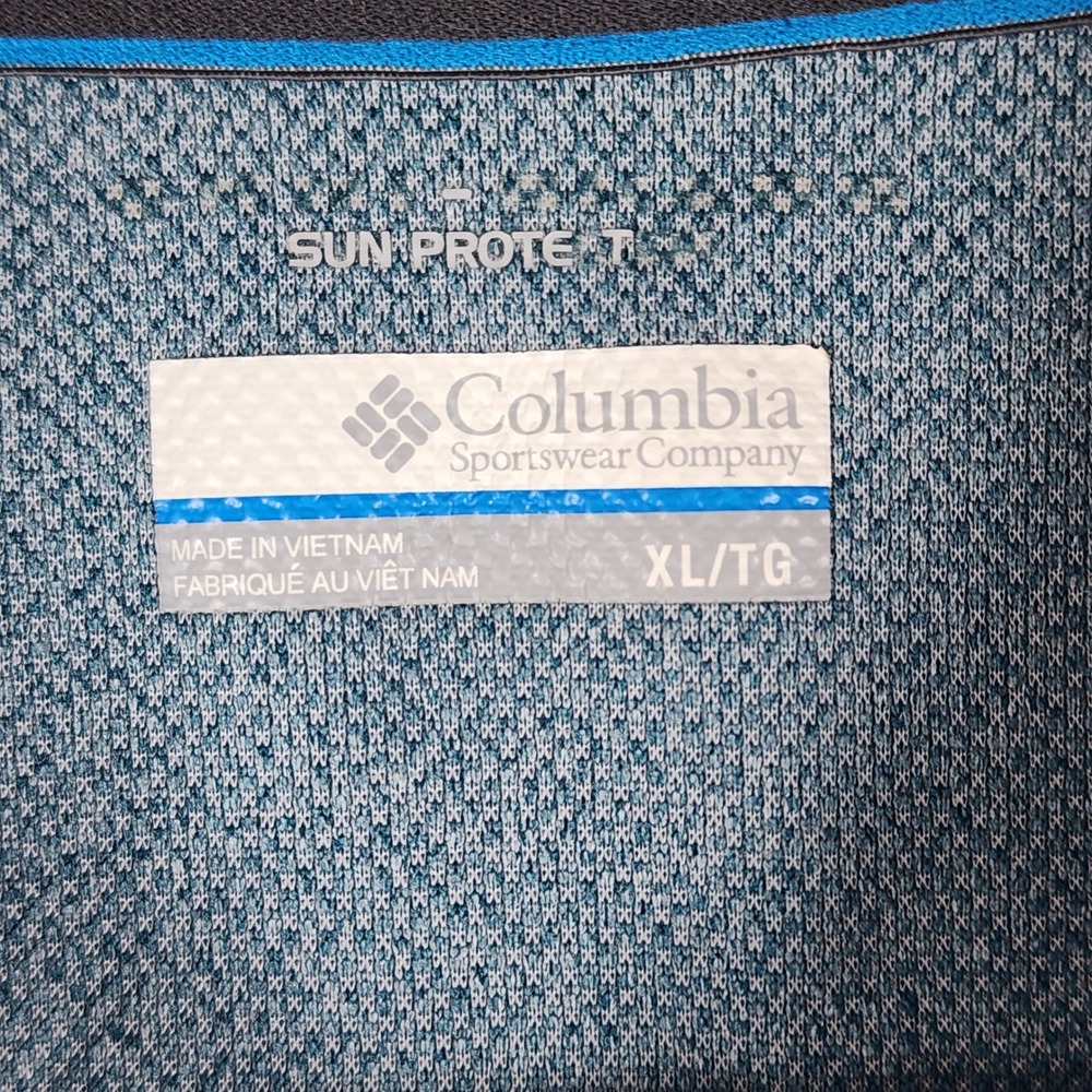 Columbia Polo Shirt Mens XL Blue Sun Protect Short Sleeve Excellent - Picture 7 of 9